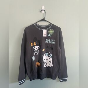 NWT Hello Kitty Sanrio GID Halloween Black Character Crew neck Sweatshirt XS